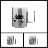 Uyguna-Yakala Out-1800 Orcamp Katlanabilir Saplı Çelik Kupa Bardak Karavan-MLZ.267 - 1