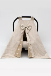 Bebek Puset Örtüsü Ve Çarşaf 2' Li Set, Pamuklu Kumaş, Askı Stil, Ekose Serisi - 3