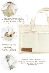 Çok Amaçlı Kalın Keçe Anne Bebek Bakım Çantası, Dolap İçi Organizer, Scotch Serisi - 2