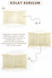 Çok Amaçlı Kalın Keçe Anne Bebek Bakım Çantası, Dolap İçi Organizer, Scotch Serisi - 4