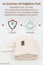 3'lü Bebek Bakım Seti; Keçe Anne Bebek Organizeri, Su Geçirmez Alt Değiştirme Pedi, Alt Açma Çantası - 4