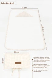 3'lü Bebek Bakım Seti; Keçe Anne Bebek Organizeri, Su Geçirmez Alt Değiştirme Pedi, Alt Açma Çantası - 5