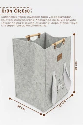 Keçe Çocuk Oyuncak/Kirli Çamaşır Depolama Sepeti, Çok Amaçlı Saklama Sepeti, Morbunny Serisi - 4