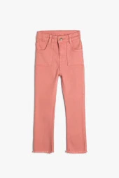 Koton Kız Bebek Pantolon Rahat Kesim Cepli Pamuklu Püskül Detaylı - 1