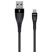 Philips Apple MFI Lisanslı UsbA to Lightning 1.2Metre Hızlı Data ve Şarj Kablosu Siyah DLC5204V/00 thumbnail 1