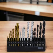 16lı Matkap Ucu Set Paket Beton Duvar Ahşap Metal Çelik Delme Değişik Uzunluk Çap Uç Seti - 4