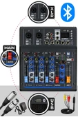 Midex MDX-45S Ses Mikseri Stüdyo Kayıt İçin 4 Kanal Ses Kartlı +48V Phantomlu Kayıt Mikseri thumbnail 2