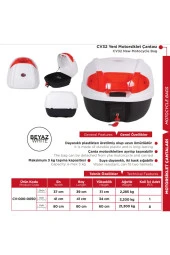 ARWİC CV 32 Motosiklet Arka Çanta Beyaz - 1