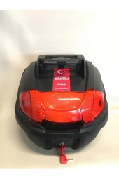 arwic Motorsiklet Arka Çanta 32 Litre Siyah Sırt Dayamalı Üst Tabakalı Full Set - 2