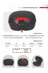 arwic 46 Lt Siyah Motosiklet Arka Çanta Sırtlıksız thumbnail 2