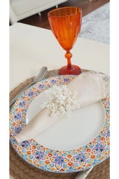 pekars 12'li Inci Kartanesi Peçete Yüzüğü Peçetelik Peçete Halkası Çeyizlik Hediyelik Sofra Sunumu thumbnail 3