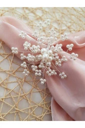 pekars Gümüş Renk 2 Adet Inci Kar Tanesi Peçete Yüzüğü Halkası thumbnail 3