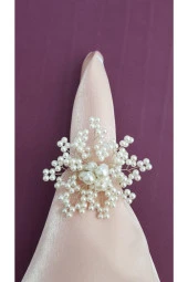 pekars Gümüş Renk Kartanesi Peçete Yüzüğü 6 Adet Peçetelik Çeyizlik Peçete Halkası Çeyizlik Sofra Süsü thumbnail 2