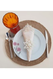 pekars 6'lı Inci Kartanesi Peçete Yüzüğü Peçetelik Peçete Halkası Çeyizlik Hediyelik Sofra Sunumu - 4