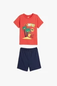 Koton Erkek Bebek Yaz Temalı Baskılı Şort Tişört Takım Pamuklu - 1