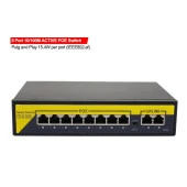 PrimeX PX-1010B 8 Port 10/100M POE Switch, ip Kamera Poe Switch anahtarı-(4 + 2) 100m iletim mesafesi, 8*10/100mbps POE bağlantı noktası,  2*10/100mbps uplink portu - 1