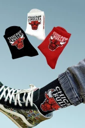 3 Adet Unisex Soket Çorap Chicago Bulls 36-42 Nu. - 2