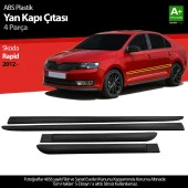 S-Dizayn Skoda Rapid ABS Plastik Yan Kapı Koruma Çıtası 2012 Üzeri A+ Kalite thumbnail 1