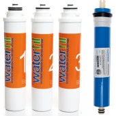 Sulook Waterlife Su Arıtma Cihazı Uyumlu Tak-Çevir 4'lü Filtre Seti, Vontron Membranlı thumbnail 1