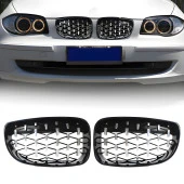 S-Dizayn Bmw 1 Serisi E81/E87 Ön Panjur Böbrek Parlak Siyah Çerçeveli Krom Diamond Model 2008-2012 thumbnail 1