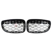 S-Dizayn Bmw 1 Serisi E81/E87 Ön Panjur Böbrek Parlak Siyah Çerçeveli Krom Diamond Model 2008-2012 thumbnail 3