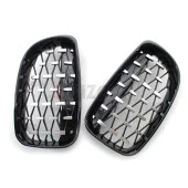 S-Dizayn Bmw 1 Serisi E81/E87 Ön Panjur Böbrek Parlak Siyah Çerçeveli Krom Diamond Model 2008-2012 thumbnail 4