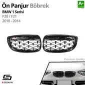 S-Dizayn Bmw 1 Serisi F20/F21 Ön Panjur Böbrek Parlak Siyah Piano Black Diamond Model 2011-2015 thumbnail 1