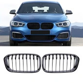 S-Dizayn Bmw 1 Serisi F20/F21 Ön Panjur Böbrek Parlak Siyah Piano Black Düz Model 2015-2019 thumbnail 1