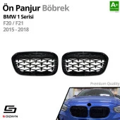 S-Dizayn Bmw 1 Serisi F20/F21 Ön Panjur Böbrek Parlak Siyah Piano Black Diamond Model 2015-2019 thumbnail 2