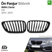 S-Dizayn Bmw 2 Serisi F22 Ön Panjur Böbrek Parlak Siyah Piano Black Düz Model 2014-2017 thumbnail 2