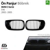 S-Dizayn Bmw 3 Serisi E46 Ön Panjur Böbrek Parlak Siyah Piano Black M3 Model 2002-2005 - 2