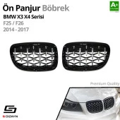 S-Dizayn Bmw 3 Serisi E90/E91 Ön Panjur Böbrek Parlak Siyah Çerçeveli Krom Diamond Model 2009-2012 thumbnail 2