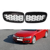 S-Dizayn Bmw 3 Serisi F30/F31/F35 Ön Panjur Böbrek Parlak Siyah Piano Black Diamond Model 2012-2017 thumbnail 1