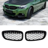 S-Dizayn Bmw 3 Serisi GT F34 GT Ön Panjur Böbrek Parlak Siyah Çerçeveli Krom Diamond Model 2012-2017 - 1