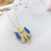 Vaoov 925 Ayar Gümüş İsimli Açılan Gold Kelebek Kolye thumbnail 3