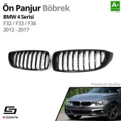 S-Dizayn Bmw 4 Serisi F32/F33/F36 Ön Panjur Böbrek Parlak Siyah Piano Black Düz Model 2012-2017 thumbnail 2