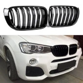 S-Dizayn Bmw X3-X4 F25/F26 Ön Panjur Böbrek Parlak Siyah Piano Black M X3X4 Model 2014-2017 thumbnail 1