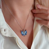 Vaoov 925 Ayar Gümüş İsimli Açılan Kelebek Kolye thumbnail 6
