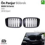 S-Dizayn Bmw X4 G02 Ön Panjur Böbrek Parlak Siyah Piano Black Düz Model 2018 Üzeri thumbnail 2