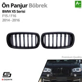 S-Dizayn Bmw X5 F15/F16 Ön Panjur Böbrek Parlak Siyah Piano Black Düz Model 2014-2016 thumbnail 2