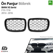 S-Dizayn Bmw X5 F15/F16 Ön Panjur Böbrek Parlak Siyah Çerçeveli Krom Diamond Model 2014-2016 thumbnail 2