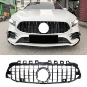 S-Dizayn Mercedes A-Class W177 Ön Panjur Parlak Siyah Piano Black GTR Model 2019 Üzeri - 1