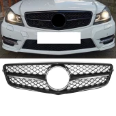S-Dizayn Mercedes C-Class W204 Ön Panjur Parlak Siyah Piano Black AMG Model 2007-2014 - 1