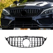 S-Dizayn Mercedes C-Class W205 Ön Panjur Parlak Siyah Piano Black GTR Model 2015-2018 - 1
