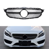 S-Dizayn Mercedes C-Class W205 Ön Panjur Parlak Siyah Piano Black Diamond Model 2015-2018 - 1