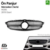 S-Dizayn Mercedes C-Class W205 Ön Panjur Parlak Siyah Piano Black Diamond Model 2019 Üzeri - 2