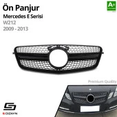 S-Dizayn Mercedes E-Class W212 Ön Panjur Parlak Siyah Piano Black Diamond Model 2009-2013 - 2