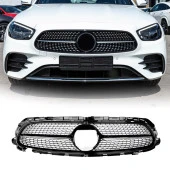 S-Dizayn Mercedes E-Class W213 Ön Panjur Parlak Siyah Piano Black Diamond Model 2021 Üzeri - 1