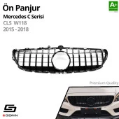 S-Dizayn Mercedes CLS W218 Ön Panjur Parlak Siyah Piano Black GTR Model 2015-2018 - 2