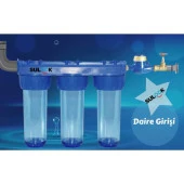 Sulook Daire Girişi 10 Inç Tortu, Kireç ve Klor Önleyici Üçlü Sayaç Filtresi thumbnail 4